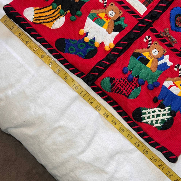 Designers Originals Studio Red Holiday button Front Cardigan - PL - Picture 10 of 12